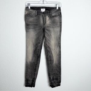 Dolce & Gabanna Skinny Jeans Women Size 2 38 Gray Distressed Zip Ankle B7